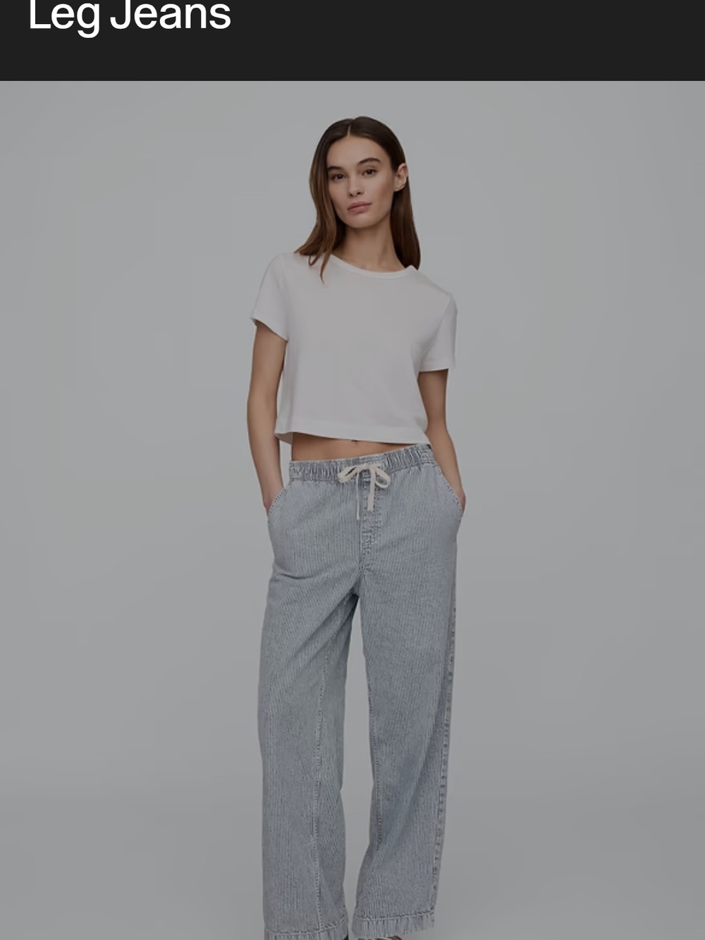GAP NWT.  Women's High Rise Relaxed Drawstring Jeans - Railroad Stripe